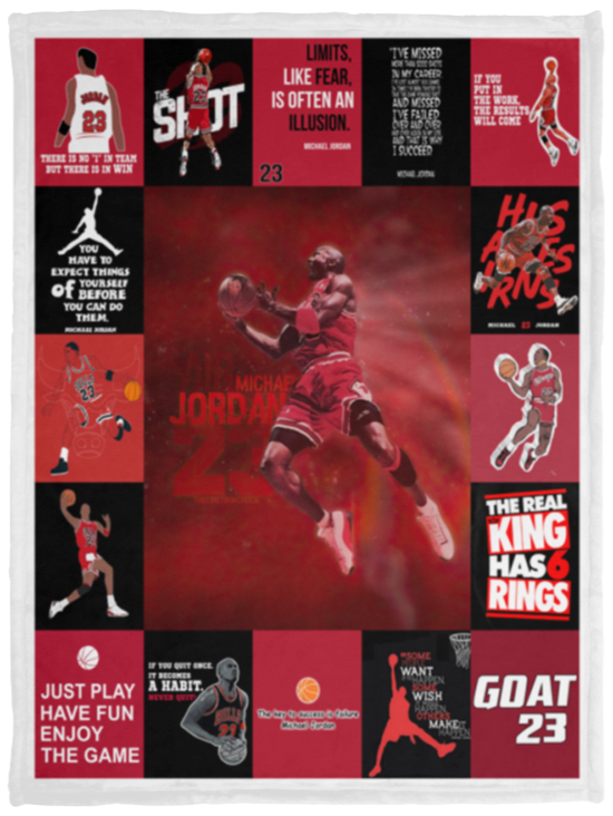 Michael Jordan Fleece Blanket, Michael Jordan For Fan Sherpa Blanket VPS Cozy Plush Fleece Blanket - 30x40