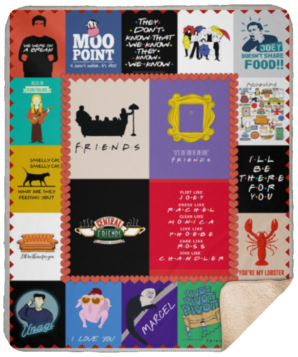Mr.Jyotis Friends Blanket - We were On a Break Moo Point They Don’t Know That We Know They Know We Know Pivot Cozy Plush Fleece Blanket One Size/White (Sherpa 50