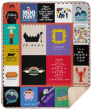 Mr.Jyotis Friends Blanket - We were On a Break Moo Point They Don’t Know That We Know They Know We Know Pivot Cozy Plush Fleece Blanket One Size/White (Sherpa 50