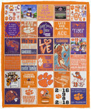Clemson Tiger Blanket Supersof Fleece Sherpa Throw Quilt for Bedroom Living Room VPM Cozy Plush Fleece Blanket - 50x60