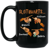 Harry Cute Sloth, Slothwarts Potter Coffee Mug, Harry Slothwarts Sloth Mug Gift for Birthday, Halloween Coffee Mug 15oz Black b