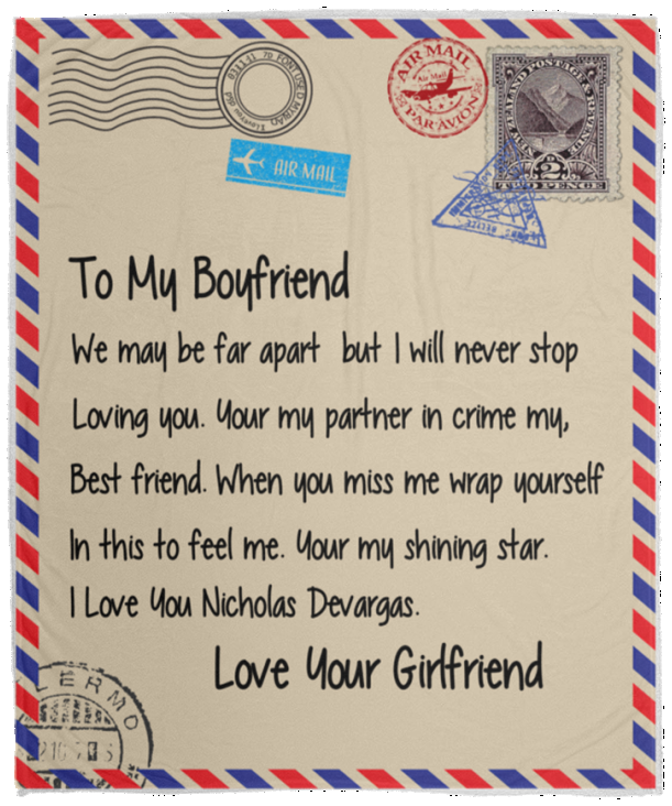 To My Boyfriend VPM Cozy Plush Fleece Blanket - 50x60
