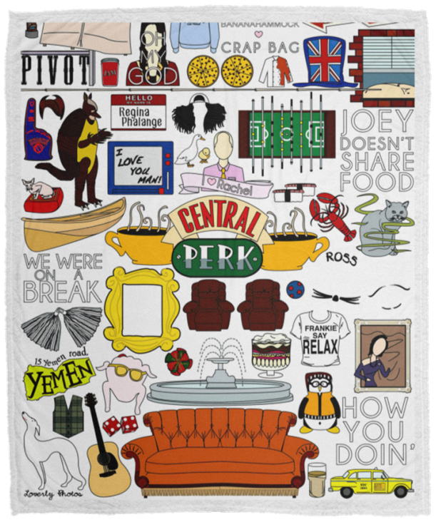 Friends Tv Show Blanket, Friends Tv Show Fleece, Sherpa Blanket - VPM Cozy Plush Fleece Blanket - 50x60