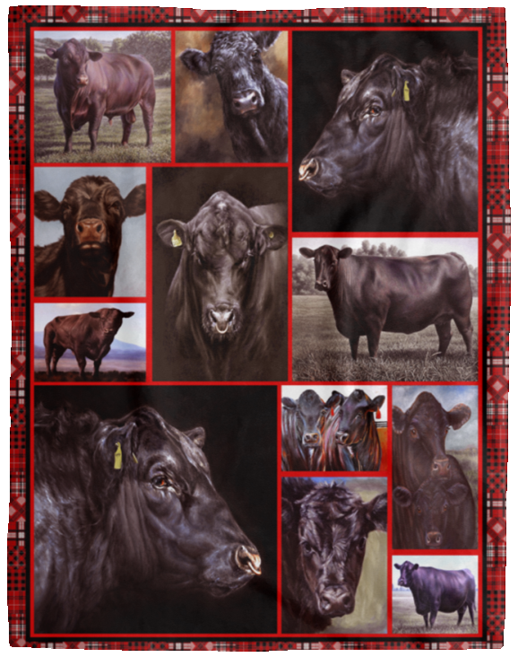 Black Angus Lovely Black Angus Blanket, Fleece, Sherpa Blanket VPL Cozy Plush Fleece Blanket - 60x80 full vien