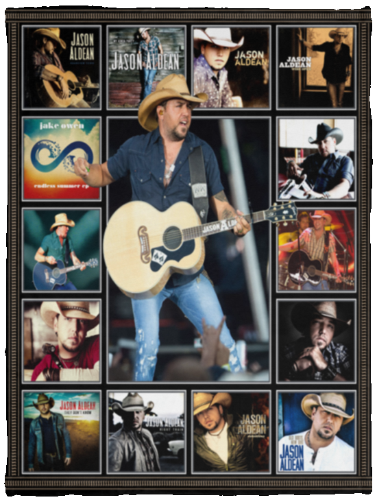 Jason Aldean Quilt Fleece Sherpa Throw Blanket for Bedroom Living Room Sofa VPS Cozy Plush Fleece Blanket - 30x40