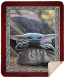 Baby Yoda Star-Wars Mandalorian Quilt - Baby Yoda Drink Soup Blanket - Sherpa Blanket - 50"x60"