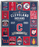 Cleveland Indians Blanket Cleveland Indians Baseball Quilt Fleece Sherpa - VPM Cozy Plush Fleece Blanket - 50x60