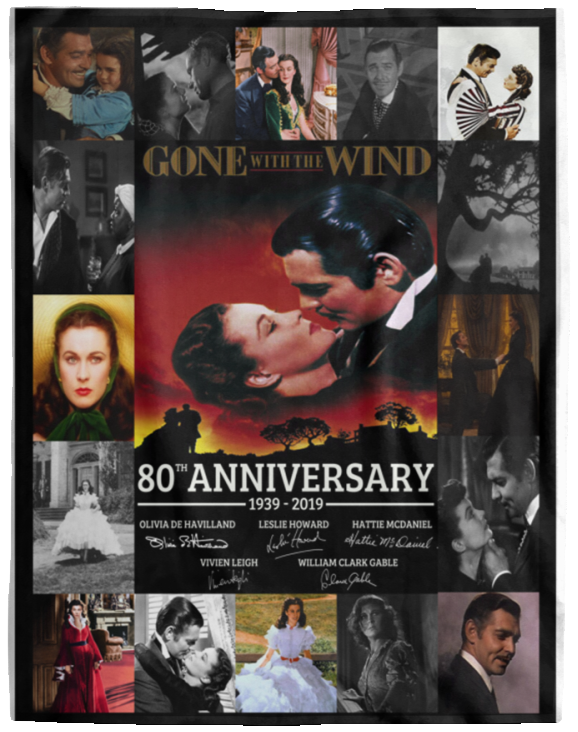 Mr.Jyotis Gone with The Wind Blanket Gift Christmas Birthday Fleece Sherpa Blankets, Gone with The Wind Anniversary Quilt - Fleece Blanket - 60"x80"