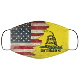 Don't Tread On Me American Flag Design Print Cloth Reusable Washable Face Mask