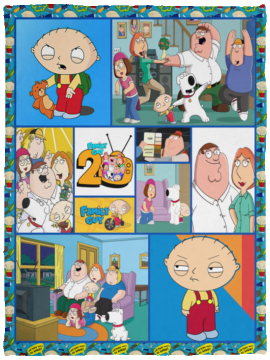 Family Guy Blanket, Family Guy Fleece, Sherpa Blanket Warm and Soft VPS Cozy Plush Fleece Blanket - 30x40
