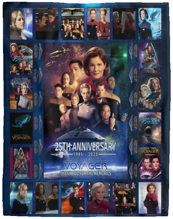 Star Trek Blanket Star Trek - Voyager Fleece Sherpa Blanket Soft and Warm VPL Cozy Plush Fleece Blanket - 60x80