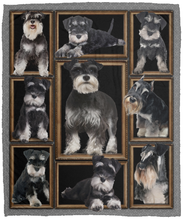 Schnauzer Dog Blanket, 3D Schnauzer Dog for Dog Lovers Fleece, Sherpa Blanket VPM Cozy Plush Fleece Blanket - 50x60