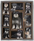 Schnauzer Dog Blanket, 3D Schnauzer Dog for Dog Lovers Fleece, Sherpa Blanket VPM Cozy Plush Fleece Blanket - 50x60