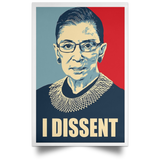 RBG Ruth Bader Ginsburg Art Print, Feminist Gift, Notorious RBG, I Dissent, Inspirational Poster, Ruth Bader Ginsburg Notorious RBG Poster Home Art Wall Art Posters - No Frame (12" x 18")