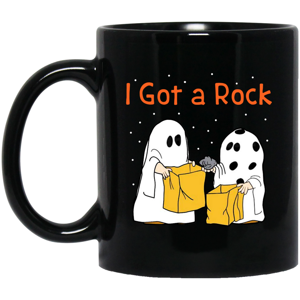 Halloween Great Pumpkin Charlie Brown Ghost I Got A Rock Coffee Mug 11oz