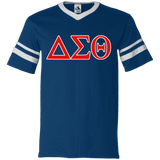 Delta 1913 Sigma Theta Paraphernalia T-Shirt Womens Delta Sigma Theta T-Shirt (360 Augusta V-Neck Sleeve Stripe Jersey)