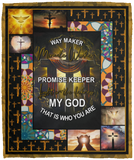 Way Maker Miracle Worker Promise Keeper My God Blanket, The Cross Jesus Blanket VPM Cozy Plush Fleece Blanket - 50x60