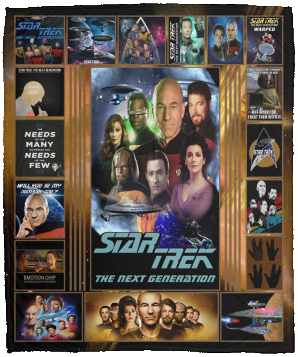 Star Trek Blanket, Star Trek - The Next Generation Quilt, Fleece, Sherpa Blanket VPM Cozy Plush Fleece Blanket - 50x60