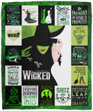 Wicked Blanket, Wicked Quotes Musical Quilt, Fleece, Sherpa Blanket VPM Cozy Plush Fleece Blanket - 50x60