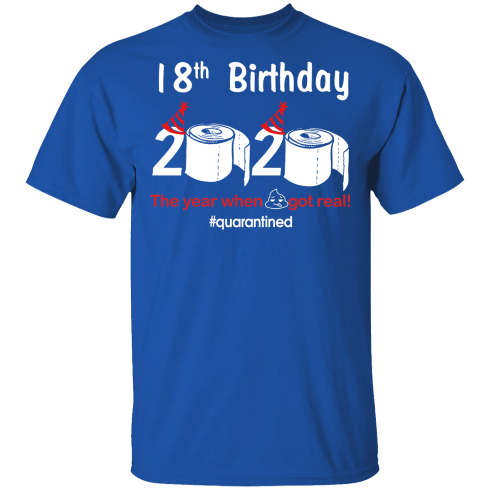 18th Birthday 2020 The Year When Shit Got Real Quarantined Shirt T-Shirt