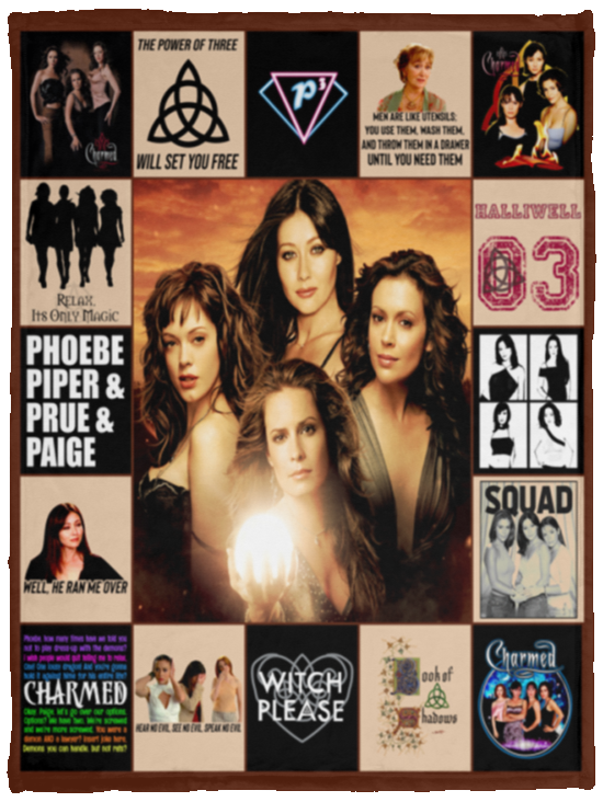 Charmed Blanket TV series Quilt Three Witch Sisters - Halliwell Fleece Blanket - VPS Cozy Plush Fleece Blanket - 30x40