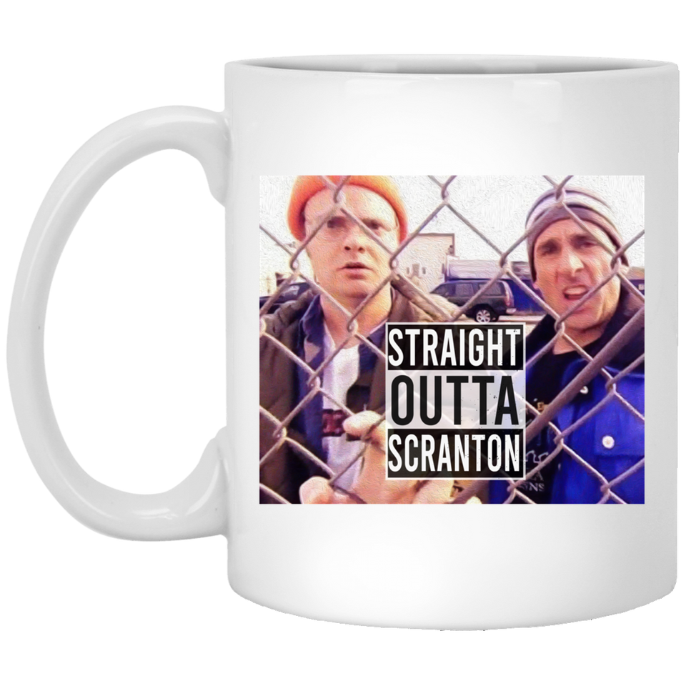 Straight Outta Scranton Mug, Lazy Scranton Ceramic Coffee Mug, Gift For Coffee Lover, Art prints around and large C handles for comfort Ceramic Coffee Mug, Tea Cups 11oz