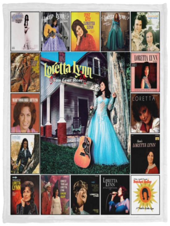 Loretta Lynn Blanket, Loretta Lynn For Fan Fleece, Sherpa Blanket - VPS Cozy Plush Fleece Blanket - 30x40