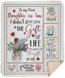 Mr.Jyotis to Daughter in Law Blanket - to My Dear Daughter in Law I Didn't Give You The Gift of Life Life Gave Me The Gift of You Blanket - Sherpa Blanket - 50