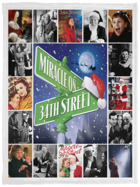 Miracle on 34th Street Blanket, Christmas Movie Fleece, Sherpa Blanket VPS Cozy Plush Fleece Blanket - 30x40