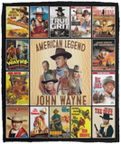 American Hero Blanket American Legend John-Wayne Blanket - Starring John Hero Wayne American Fleece Sherpa Blanket White - Fleece Sherpa Blanket -VPM Cozy Plush Fleece Blanket - 50x60
