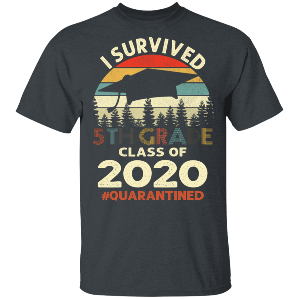 5th Grade Class of 2020 Quarantined Print T-Shirt Graduation Outfits Shirt
