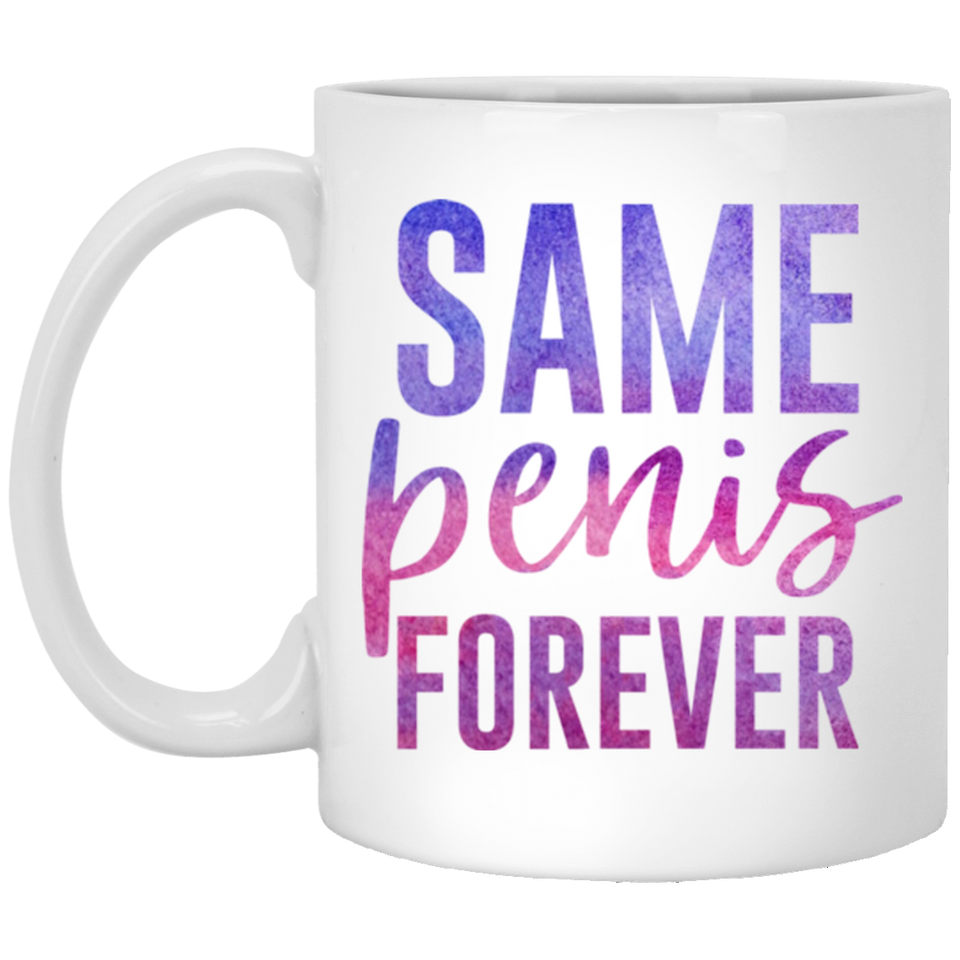 Same Penis Forever Coffee Mug, Wedding Party Coffee Mug Gift, Rose Gold Faux Glitter, Funny Engagement Bridal Shower Bachelorette Party Decorations Gift Ideas 11Oz