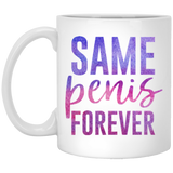 Same Penis Forever Coffee Mug, Wedding Party Coffee Mug Gift, Rose Gold Faux Glitter, Funny Engagement Bridal Shower Bachelorette Party Decorations Gift Ideas 11Oz
