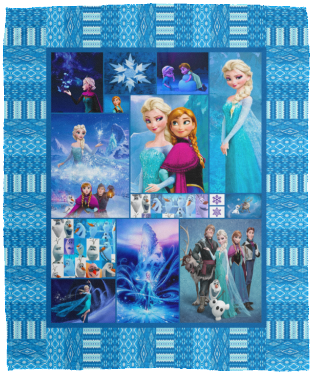 Frozen Fabric Fleece Sherpa Throw Blanket Quilt for Bedroom Living Room - VPM Cozy Plush Fleece Blanket - 50x60