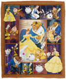 Beauty and the Beast Blanket, Beauty & the Beast 1991 Movie Quilt Fleece, Sherpa VPM Cozy Plush Fleece Blanket - 50x60
