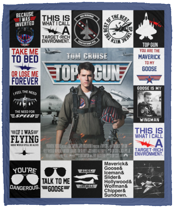 Top Gun M.a.v.e.r.i.c.k Blanket, Take Me to Bed Or Lose Me Forever Fleece, Sherpa Blanket Super Soft Comfy Warm Plush, Movie Blankets, Fictional Gift Idea for Kids, Friends VPM Cozy Plush Fleece Blanket - 50x60
