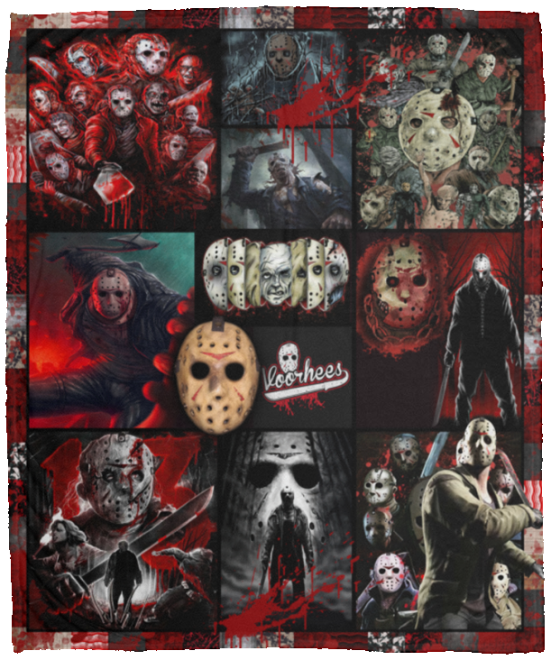 J.ason V.oorhees Friday-13th Series Movie Halloween Fleece, Sherpa Blanket VPM Cozy Plush Fleece Blanket - 50x60