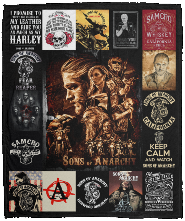 Sons Of Anarchy Blanket Sons of Anarchy TV Series Quilt Fleece Sherpa VPM Cozy Plush Fleece Blanket - 50x60