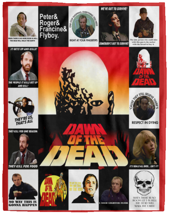 Dawn Of The Dead Blanket Halloween Quilt Fleece Sherpa Throw Blanket VPL Cozy Plush Fleece Blanket - 60x80