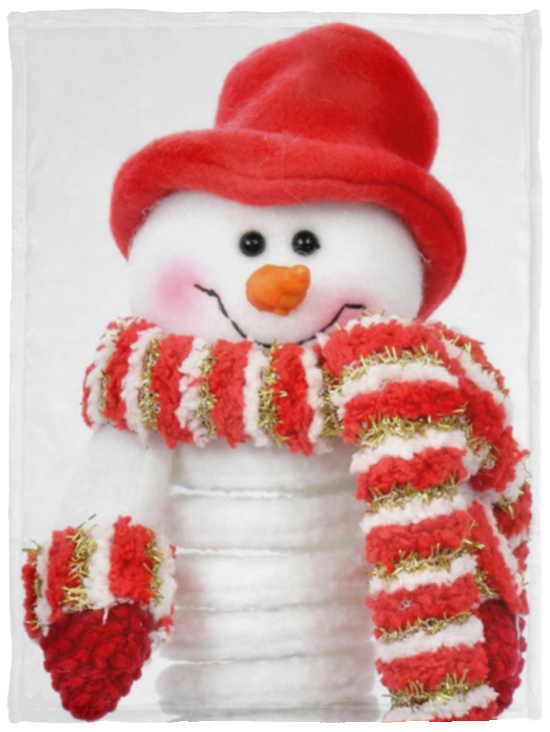 Snowman With Red Hat Blanket Merry Christmas Quilt Fleece Sherpa Gift Idea - VPS Cozy Plush Fleece Blanket - 30x40