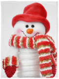 Snowman With Red Hat Blanket Merry Christmas Quilt Fleece Sherpa Gift Idea - VPS Cozy Plush Fleece Blanket - 30x40