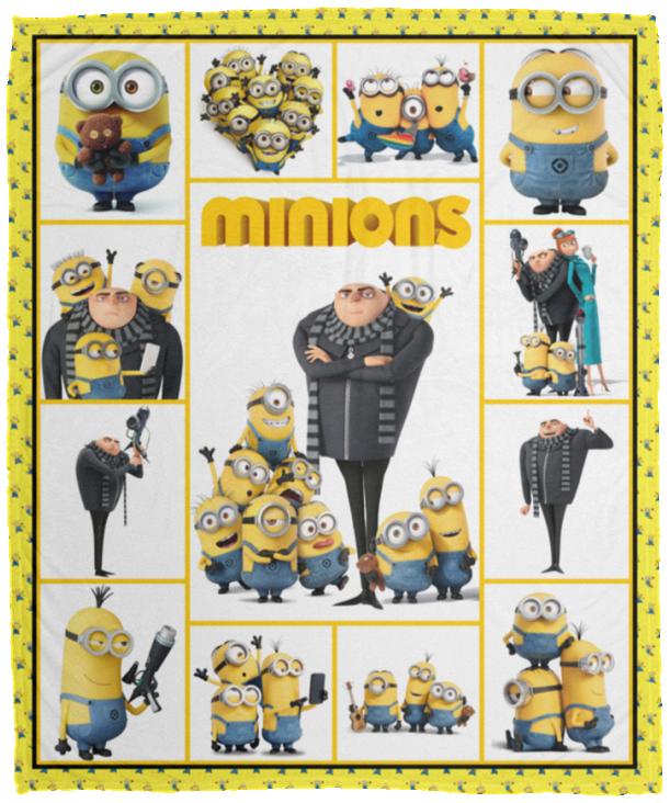 Minion Blanket For Kids, Despicable Me Fleece, Sherpa Blanket Gift Ideas - VPM Cozy Plush Fleece Blanket - 50x60