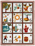 12 Days Of Christmas Blanket, Twelvetide Fleece, Sherpa Blanket - VPS Cozy Plush Fleece Blanket - 30x40