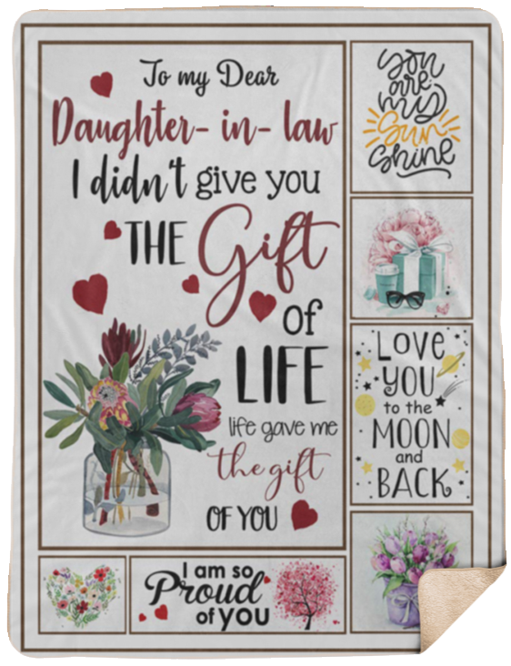 to Daughter in Law Blanket, to My Dear Daughter in Law Blanket Cozy Plush Fleece - Sherpa - 60"x80"
