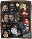 Elvis Presley Quilt Blanket Fleece Sherpa Throw Blanket Bedroom Living Room Sofa - VPM Cozy Plush Fleece Blanket - 50x60