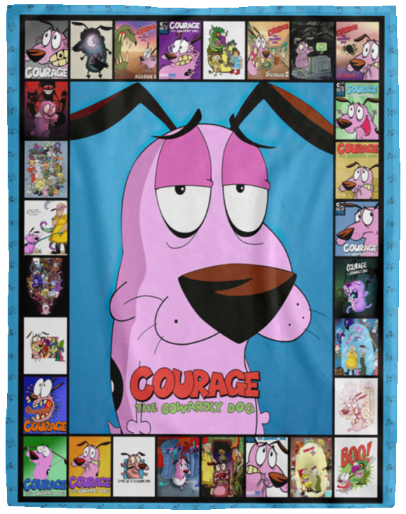 Courage the Cowardly Dog Blanket, Courage Dog Fleece, Sherpa Blankets VPL Cozy Plush Fleece Blanket - 60x80