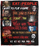 Horror Movies Villains Best Sayings Fleece Blanket, Gift for Horror Movie Lover VPM Cozy Plush Fleece Blanket - 50x60