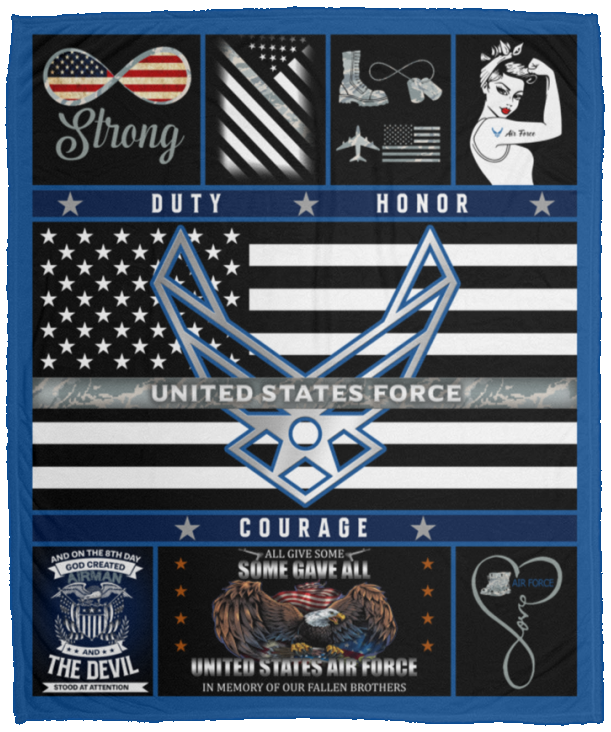 United States Air Force Blanket, Fleece or Sherpa Blankets Mother's Day, Father's Day, Christmas Birthday Present Blankets, Gift Idea VPM Cozy Plush Fleece Blanket - 50x60