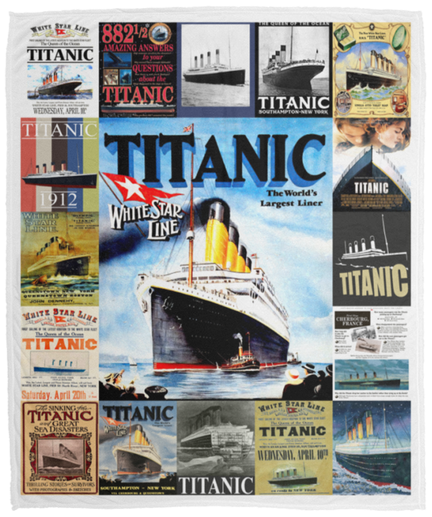 Titanic Blanket, Titanic - White Star Line Fleece, Sherpa Blanket Gift Idea VPM Cozy Plush Fleece Blanket - 50x60