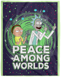 Rick And Morty Blanket, Peace Among Worlds Fleece, Sherpa Blanket VPL Cozy Plush Fleece Blanket - 60x80